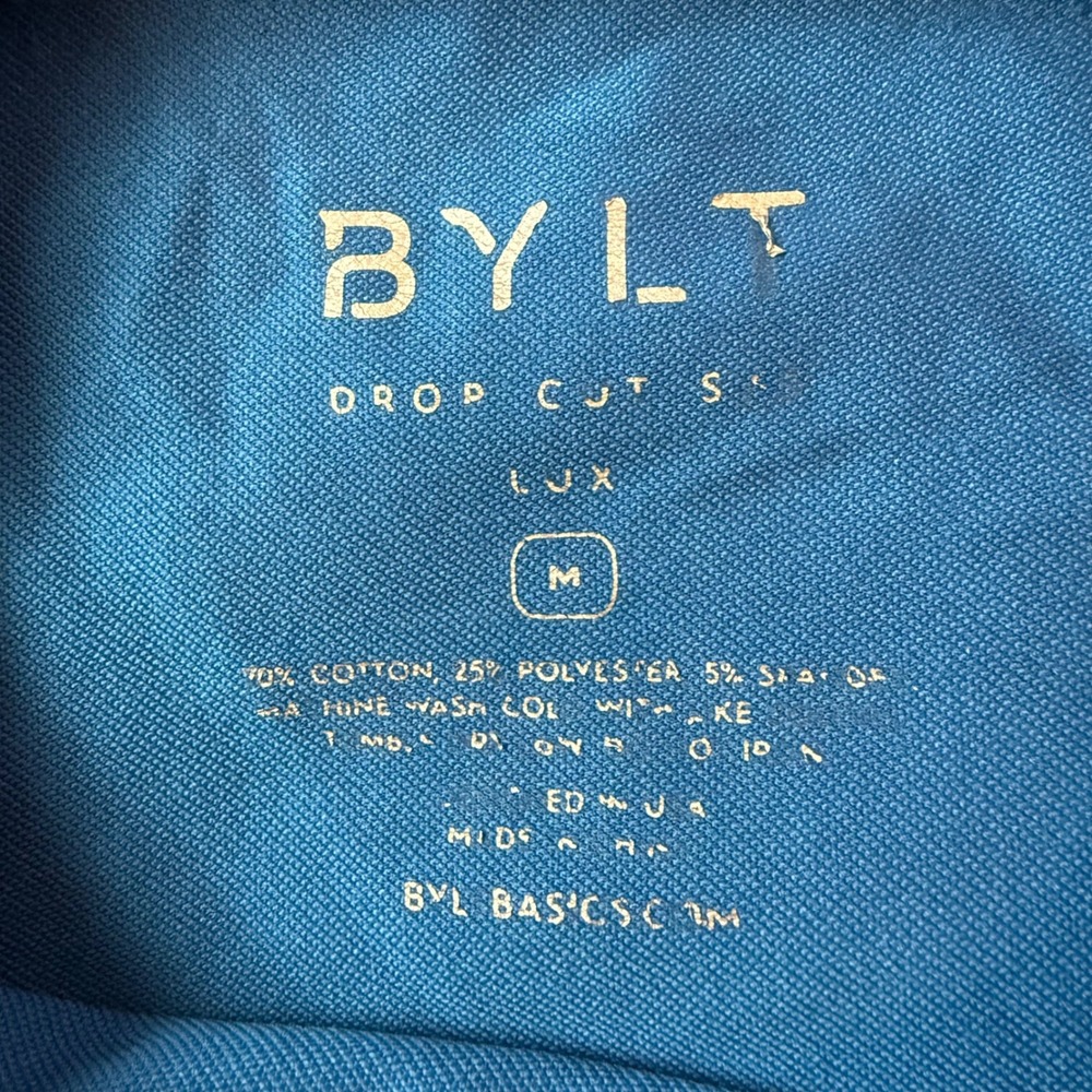 BYLT Mens Royal Blue Drop‎ Cut Pocket T Shirt Size M - Picture 5 of 6